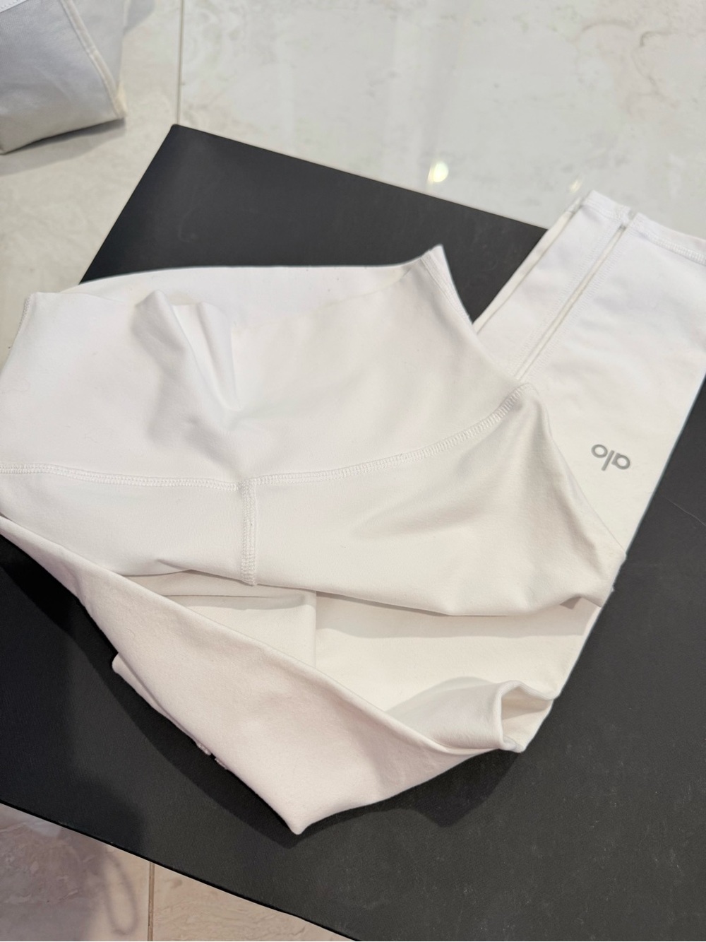 alo White High-Waist Leggings
